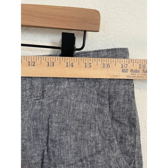 LUCKY BRAND Shorts Men 34  8"  Blue Linen Slash Pockets Adjustable Waist Bermuda - Picture 4 of 7